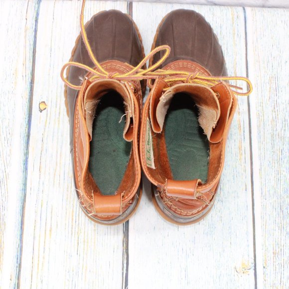 Vintage LL Bean 8" Brown Leather Unlined Duck Boots Size 9 M - Picture 6 of 9